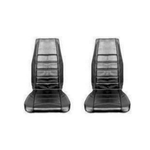 FORD MUSTANG 1971-1973 COUPE CABRIOLET FASTBACK PAIRE DE COUVRE SIEGE AVANT NOIR Front Bucket Upholstery Black Pair Font only SC