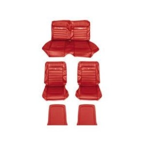 FORD MUSTANG 1965-1966 CABRIOLET CONVERTIBLE DELUXE COUVRE SIEGE PONY ROUGE Pony Upholstery bright red SCOTT DRAKE 65CV-P-FULL-B