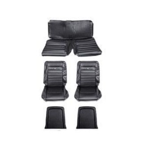 FORD MUSTANG 1965-1966 FASTBACK DELUXE COUVRE SIEGE PONY NOIR Pony Upholstery Black SCOTT DRAKE 65FB-P-FULL-BK