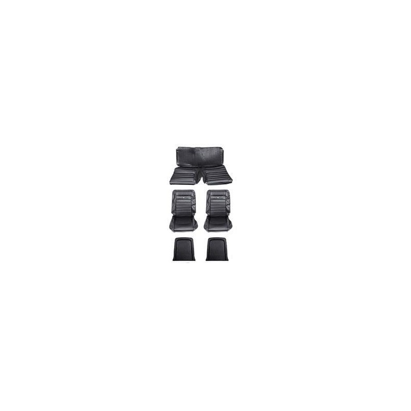 FORD MUSTANG 1965-1966 FASTBACK DELUXE COUVRE SIEGE PONY NOIR Pony Upholstery Black SCOTT DRAKE 65FB-P-FULL-BK