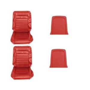 FORD MUSTANG 1965 COUVRE SIEGE AVANT PONY ROUGE FONCE Front Buket seat Pony Upholstery Dark Red SCOTT DRAKE 65-P-BUCK-BR