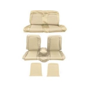 FORD MUSTANG 1966 COUPE SET COMPLET DE COUVRE SIEGE BANC PARCHEMIN AVEC BANQUETTE AVANT + ARRIERE Bench Seat Full Upholstery Par
