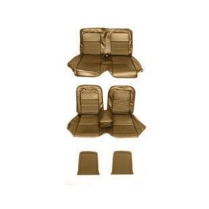 FORD MUSTANG 1967 COUPE SET COMPLET DE COUVRE SIEGE BANC MARRON CAMEL AVEC BANQUETTE AVANT + ARRIERE Bench Seat Full Upholstery