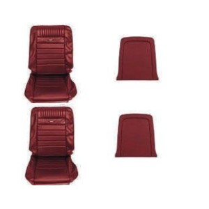 FORD MUSTANG 1966 COUVRE SIEGE AVANT PONY ROUGE FONCE Front Bucket Seat Pony upholstery Dark Red SCOTT DRAKE 66-P-BUCK-DR
