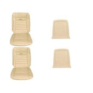 FORD MUSTANG 1966 COUVRE SIEGE AVANT PONY PARCHEMIN Front Bucket Seat Pony upholstery Parchment SCOTT DRAKE 66-P-BUCK-PR