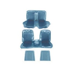 FORD MUSTANG 1968 COUPE SET COMPLET DE COUVRE SIEGE BLEU AVEC BANQUETTE AVANT + ARRIERE Bench Seat Full Upholstery Blue SCOTT DR