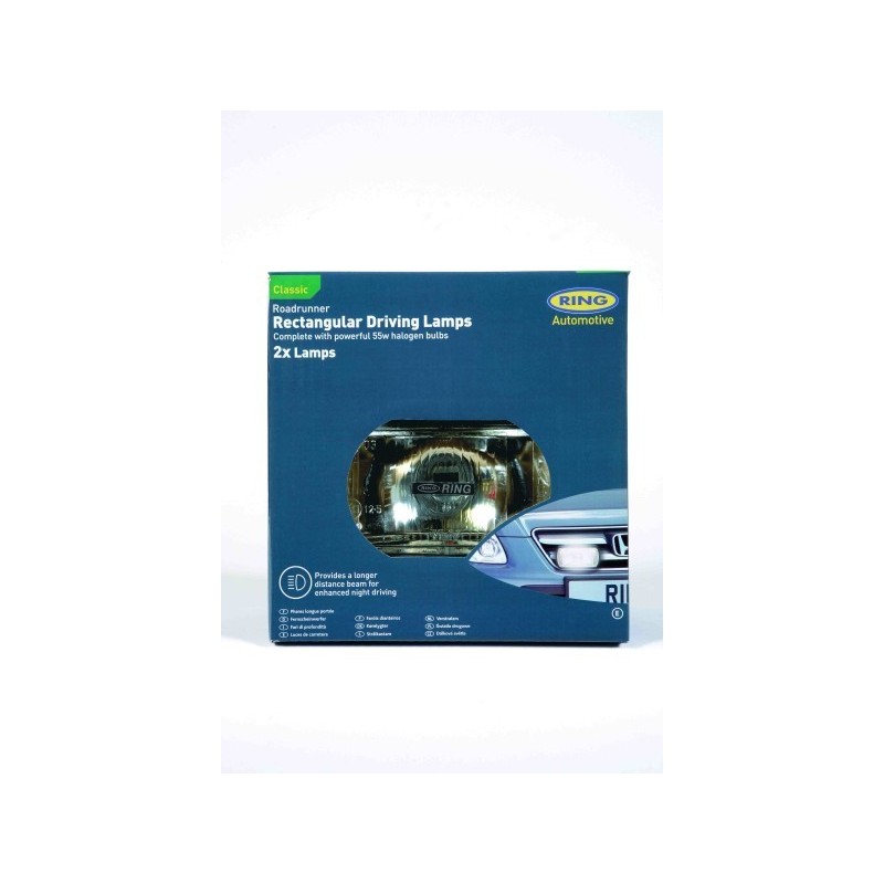 2 projecteurs rectangulaires ROADRUNNER RING H95mm x L180mm x P85mm