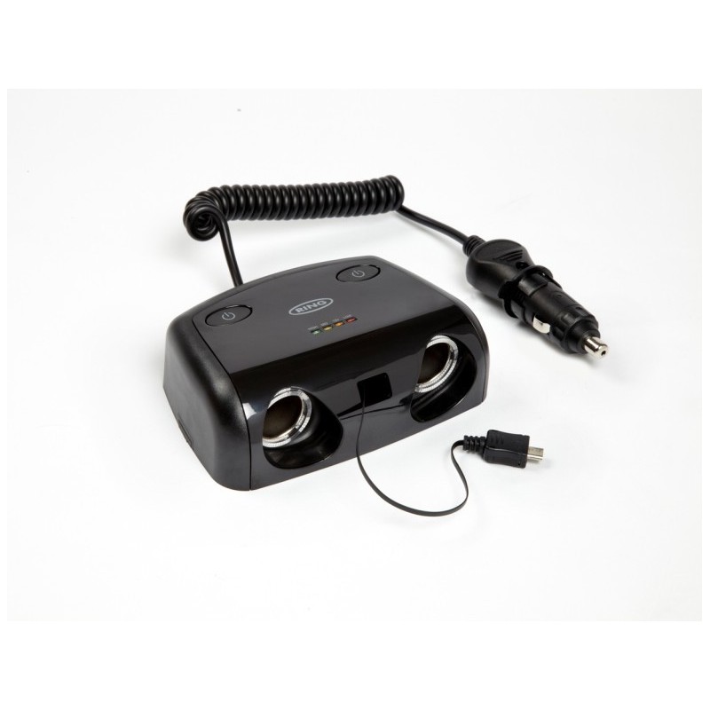 Prise allume cigare double + micro USB