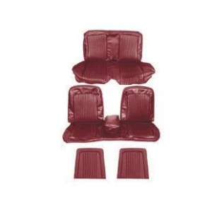 FORD MUSTANG 1968 COUPE SET COMPLET DE COUVRE SIEGE ROUGE BORDEAUX AVEC BANQUETTE AVANT + ARRIERE Bench Seat Full Upholstery Mar