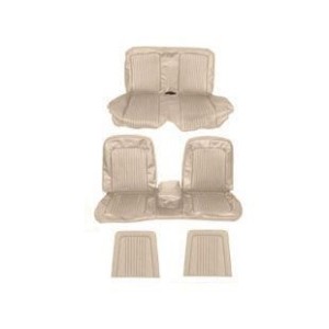 FORD MUSTANG 1968 COUPE SET COMPLET DE COUVRE SIEGE PARCHEMIN AVEC BANQUETTE AVANT + ARRIERE Bench Seat Full Upholstery Parchmen