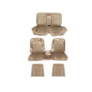 FORD MUSTANG 1968 COUPE SET COMPLET DE COUVRE SIEGE MARON CAMEL AVEC BANQUETTE AVANT + ARRIERE Bench Seat Full Upholstery Saddle