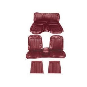 FORD MUSTANG 1968 FASTBACK SET COMPLET DE COUVRE SIEGE ROUGE BORDEAUX AVEC BANQUETTE AVANT + ARRIERE Bench Seat Full Upholstery