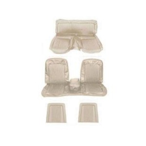FORD MUSTANG 1968 FASTBACK SET COMPLET DE COUVRE SIEGE PARCHEMIN AVEC BANQUETTE AVANT + ARRIERE Bench Seat Full Upholstery Parch