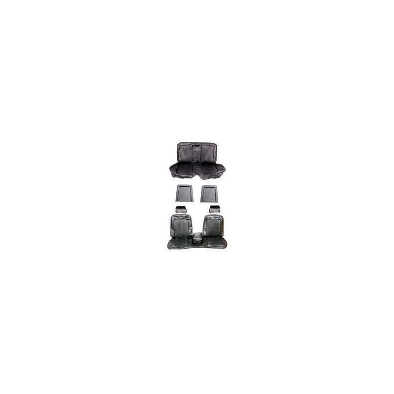 FORD MUSTANG 1969 COUPE SET COMPLET DE COUVRE SIEGE NOIR AVEC BANQUETTE AVANT + ARRIERE Bench Seat Full Upholstery Black SCOTT D