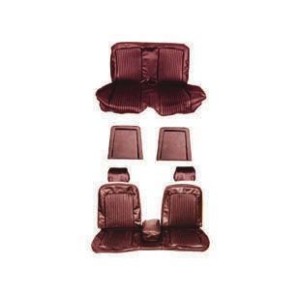 FORD MUSTANG 1969 COUPE SET COMPLET DE COUVRE SIEGE ROUGE FONCE AVEC BANQUETTE AVANT + ARRIERE Bench Seat Full Upholstery Dark R