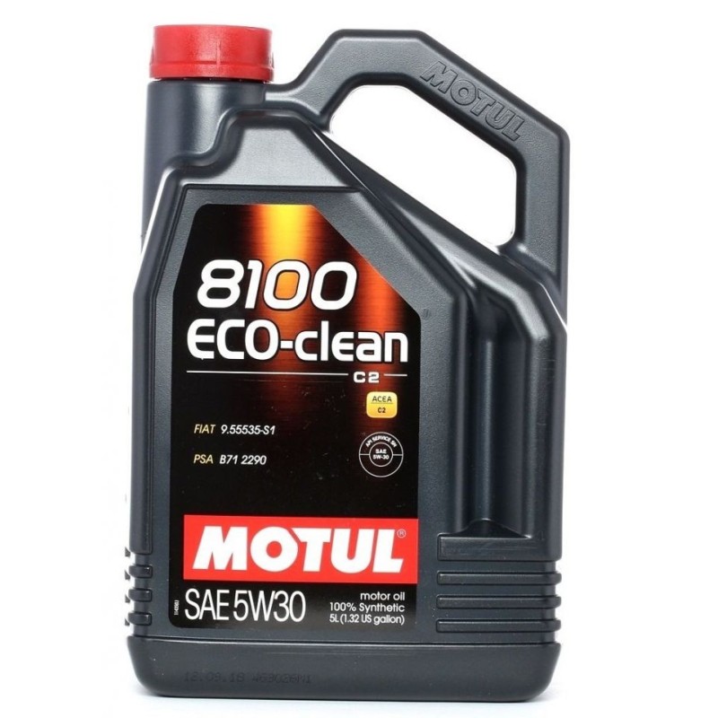 MOTUL VOITURE huile 8100 ECO CLEAN SAE 5W30 5L ACEA C2 FIAT 9.55535-S1 PSA B71 2290 5L 101545 DESTOCKAGE