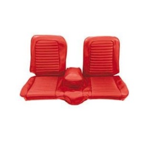 FORD MUSTANG 1965 COUPE COUVRE SIEGE BANQUETTE AVANT ROUGE VIF Bench Front Seat Upholstery Bright Red SCOTT DRAKE 65-B-BENCH-BR