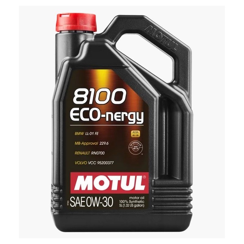 MOTUL VOITURE huile 8100 ECO NERGY SAE 0W30 5L BMW LL-01 FE MERCEDES MB-APPROVAL 229.6 RENAULT RN0700 VOLVO VCC95200377 102794
