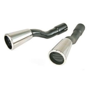 MONTE SUR LIGNE 44.4mm (1.75 pouces) FORD MUSTANG 1965-1966 PAIRE DE SORTIES D ECHAPPEMENT INOX TROMPETTE GT Exhaust Trumpets (P
