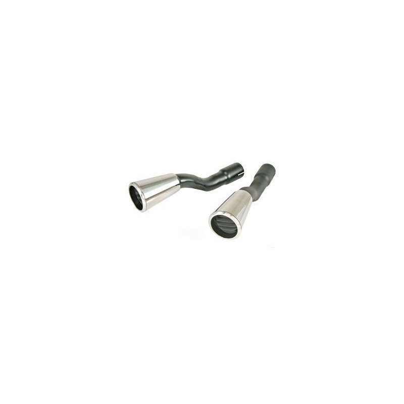 MONTE SUR LIGNE 44.4mm (1.75 pouces) FORD MUSTANG 1965-1966 PAIRE DE SORTIES D ECHAPPEMENT INOX TROMPETTE GT Exhaust Trumpets (P