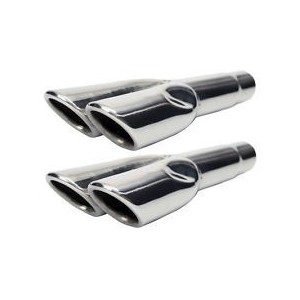 MONTE SUR LIGNE 50.8mm (2 pouces) FORD MUSTANG 1967-1969 PAIRE DE SORTIES D ECHAPPEMENT Mustang Original Style Dual Exhaust Tips