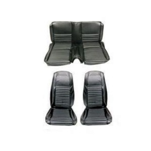FORD MUSTANG 1969 FASTBACK MACH 1 SET COMPLET COUVRE SIEGE NOIR NOIR Mach 1 Seat Full Set Upholstery Black Black SCOTT DRAKE 69