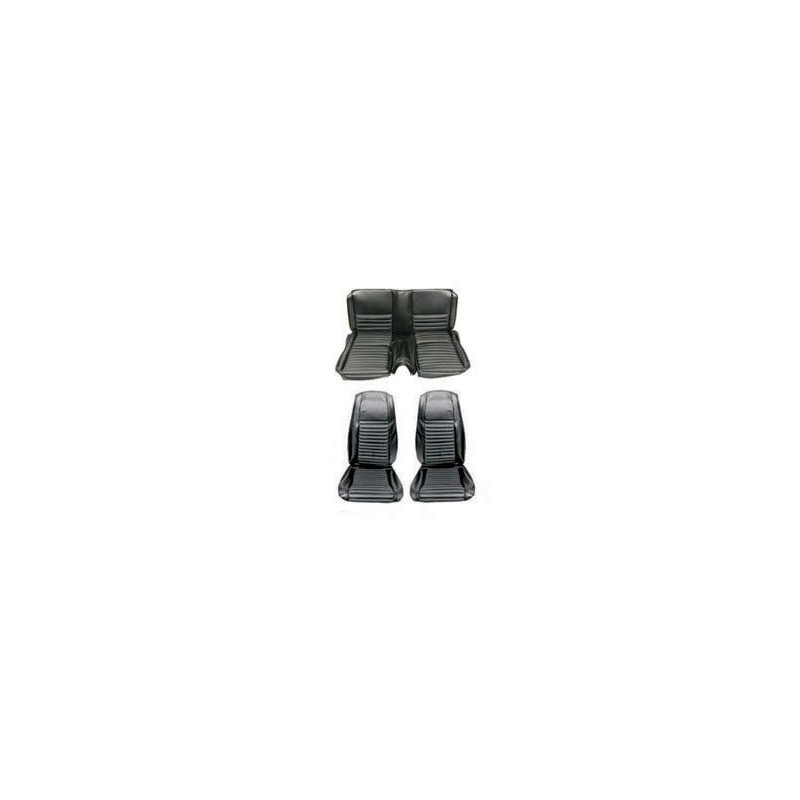 FORD MUSTANG 1969 FASTBACK MACH 1 SET COMPLET COUVRE SIEGE NOIR NOIR Mach 1 Seat Full Set Upholstery Black Black SCOTT DRAKE 69
