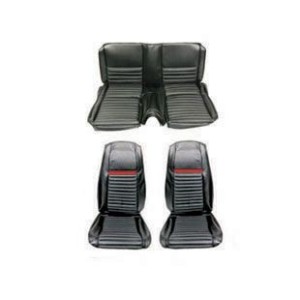 FORD MUSTANG 1969 FASTBACK MACH 1 SET COMPLET COUVRE SIEGE NOIR ROUGE Mach 1 Seat Full Set Upholstery Black Red SCOTT DRAKE 69-M