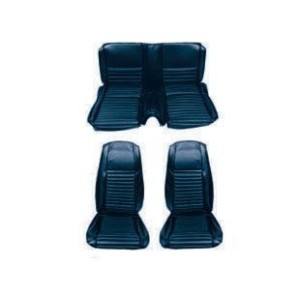 FORD MUSTANG 1969 FASTBACK MACH 1 SET COMPLET COUVRE SIEGE BLEU FONCE Mach 1 Seat Full Set Upholstery Dark Blue Stripe SCOTT DRA
