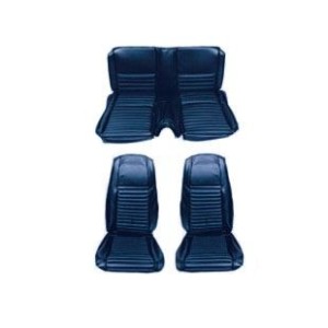 FORD MUSTANG 1970 FASTBACK MACH 1 SET COMPLET COUVRE SIEGE BLEU FONCE LIGNE BLEUE Mach 1 Seat Full Set Upholstery Blue Blue Stri