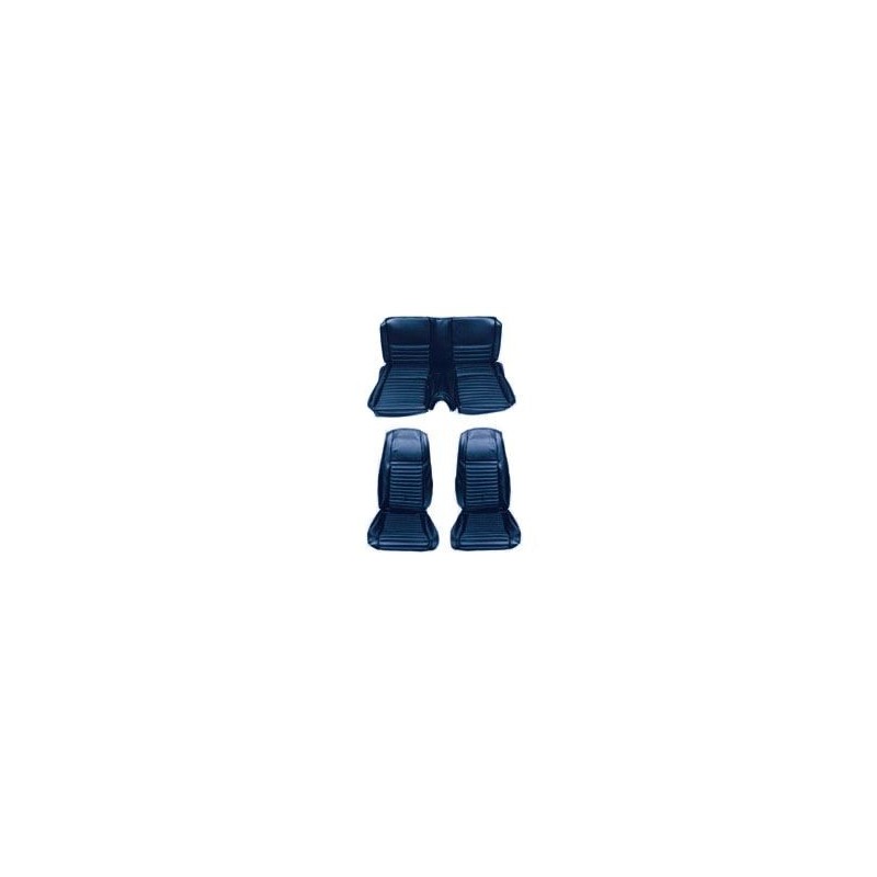 FORD MUSTANG 1970 FASTBACK MACH 1 SET COMPLET COUVRE SIEGE BLEU FONCE LIGNE BLEUE Mach 1 Seat Full Set Upholstery Blue Blue Stri