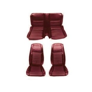 FORD MUSTANG 1970 FASTBACK MACH 1 SET COMPLET COUVRE SIEGE ROUGE FONCE LIGNE ROUGE Mach 1 Seat Full Set Upholstery Dark red red