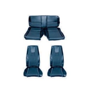 FORD MUSTANG 1971 FASTBACK MACH 1 SET COMPLET COUVRE SIEGE BLEU FONCE Mach 1 Seat Full Set Upholstery Dark Blue SCOTT DRAKE 71FB