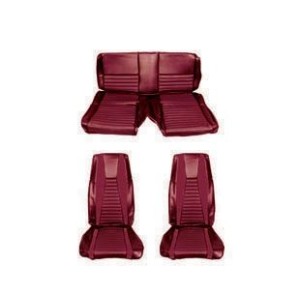 FORD MUSTANG 1971 FASTBACK MACH 1 SET COMPLET COUVRE SIEGE ROUGE FONCE Mach 1 Seat Full Set Upholstery Dark Red SCOTT DRAKE 71FB