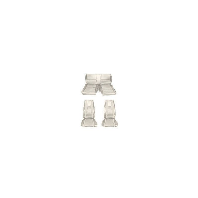 FORD MUSTANG 1971 FASTBACK MACH 1 SET COMPLET COUVRE SIEGE BLANC Mach 1 Seat Full Set Upholstery White SCOTT DRAKE 71FB-M-FULL-W