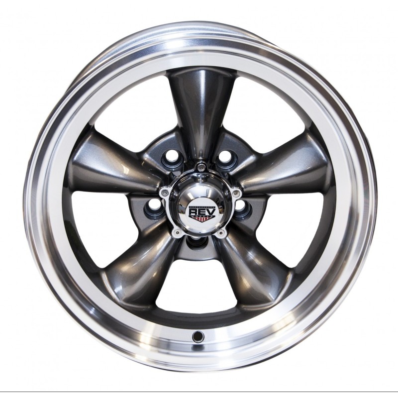 FORD MUSTANG 1964-1973 V8 JANTE CLASSIQUE 100 ALUMINIUM ANTHRACITE (entraxe 114.3 x 5 goujons) 15x6 Classic wheel 100 anthracite
