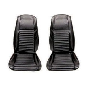 FORD MUSTANG 1969 FASTBACK MACH 1 COUVRE SIEGE RAYE AVANT NOIR Mach 1 Front Seat Upholstery Black Stripe SCOTT DRAKE 69-M-BUCK-B