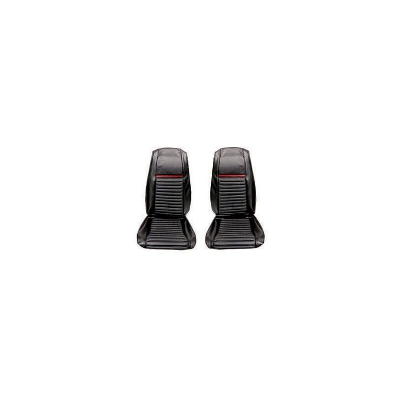 FORD MUSTANG 1969 FASTBACK MACH 1 COUVRE SIEGE RAYE AVANT NOIR RAYE ROUGE Mach 1 Front Seat Upholstery Black Red Stripe SCOTT DR