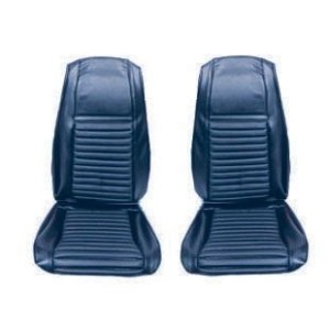 FORD MUSTANG 1969 FASTBACK MACH 1 COUVRE SIEGE RAYE AVANT BLEU FONCE Mach 1 Front Seat Upholstery Dark Blue Stripe SCOTT DRAKE 6