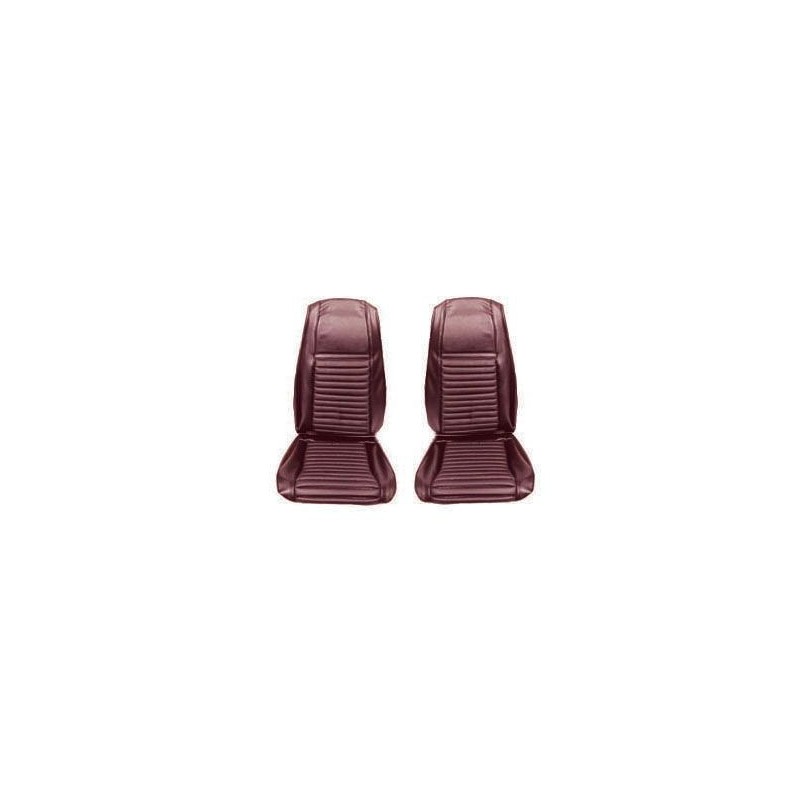 FORD MUSTANG 1969 FASTBACK MACH 1 COUVRE SIEGE RAYE AVANT ROUGE FONCE Mach 1 Front Seat Upholstery Dark Red Stripe SCOTT DRAKE 6
