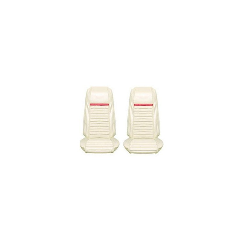 FORD MUSTANG 1969 FASTBACK MACH 1 COUVRE SIEGE RAYE AVANT BLANC RAYE ROUGE Mach 1 Front Seat Upholstery Dark White red Stripe SC