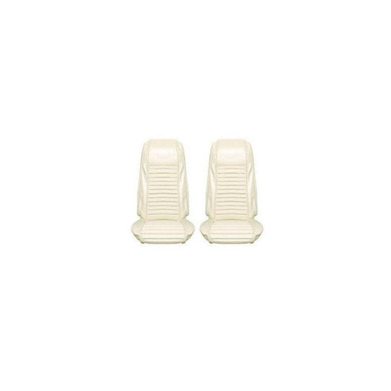 FORD MUSTANG 1969 FASTBACK MACH 1 COUVRE SIEGE RAYE AVANT BLANC RAYE Mach 1 Front Seat Upholstery Dark White Stripe SCOTT DRAKE