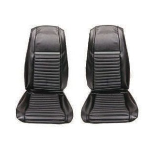 FORD MUSTANG 1970 FASTBACK MACH 1 COUVRE SIEGE RAYE AVANT NOIR RAYE GRIS Mach 1 Front Seat Upholstery Black gray Stripe SCOTT DR