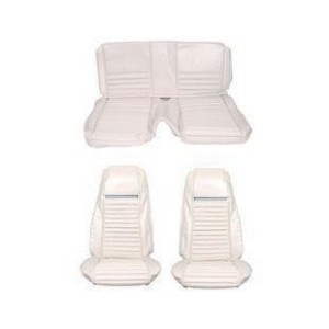 FORD MUSTANG 1970 FASTBACK MACH 1 COUVRE SIEGE RAYE AVANT BLANC RAYE GRIS Mach 1 Front Seat Upholstery White gray Stripe SCOTT D