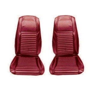 FORD MUSTANG 1970 FASTBACK MACH 1 COUVRE SIEGE RAYE AVANT ROUGE FONCE Mach 1 Front Seat Upholstery Dark Red Stripe SCOTT DRAKE 7