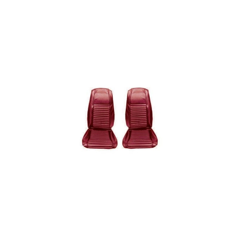 FORD MUSTANG 1970 FASTBACK MACH 1 COUVRE SIEGE RAYE AVANT ROUGE FONCE Mach 1 Front Seat Upholstery Dark Red Stripe SCOTT DRAKE 7