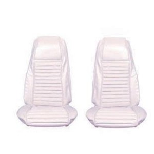 FORD MUSTANG 1970 FASTBACK MACH 1 COUVRE SIEGE RAYE AVANT BLANC RAYE Mach 1 Front Seat Upholstery White Stripe SCOTT DRAKE 70-M
