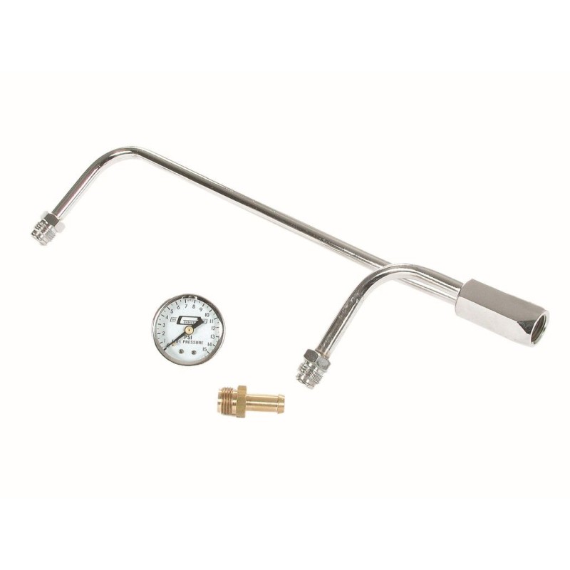 LIGNE DE CARBURANT JONCTION CUVES + JAUGE PRESSION CARBURATEUR HOLLEY 4160 Fuel Line with gauge 8-21/32 Mr Gasket 1558