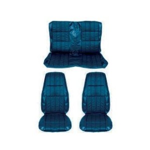 FORD MUSTANG 1972-1973 CABRIOLET SET COMPLET COUVRE SIEGE DELUXE CONFORTABLE BLEU comfort weave full Blue SCOTT DRAKE 72CV-D-FUL
