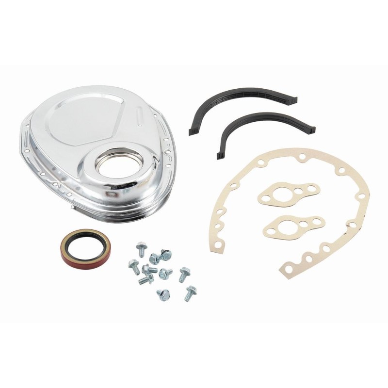 CHROME TIM CVR SMALL BLOCK CHEVROLET SBC KIT 57-91 Mr Gasket 4590